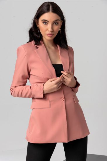 Picture of Atlas Material&#x20; Basen Size Classical Shirred Sleeve Woman Jacket Powder