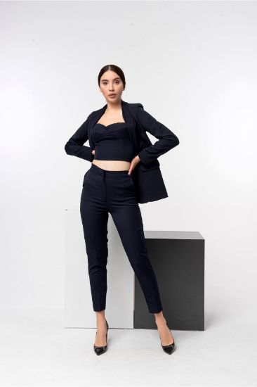 Picture of Atlas Material Classical Woman Trousers Navy Navy Blue