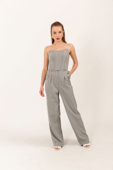Picture of Atlas Material Strapless Neck Woman Crop Grey