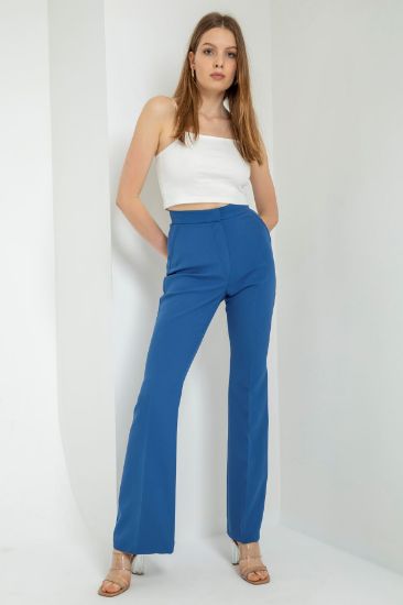Picture of Atlas Material Long Maxi Size Flare Trotter Woman Trousers Indigo Blue indigo