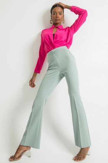 Picture of Atlas Material Long Maxi Size Flare Trotter Woman Trousers Mint