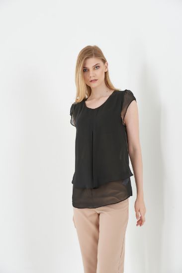 Picture of Moon Sleeve Infinity Neck Chiffon Blouse