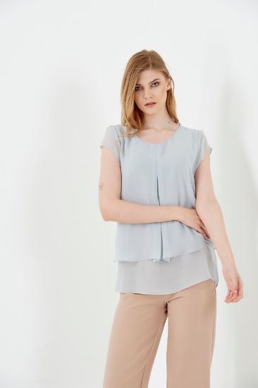 Picture of Moon Sleeve Infinity Neck Chiffon Blouse