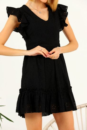 Picture of Brode V Neck Short Sleeve Bell- Shaped Mini Dress