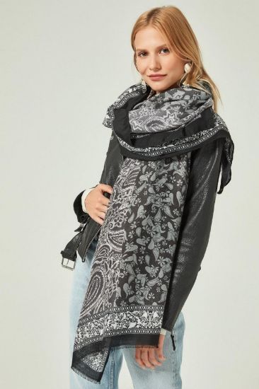 Picture of Patterned Woman Shawl Black