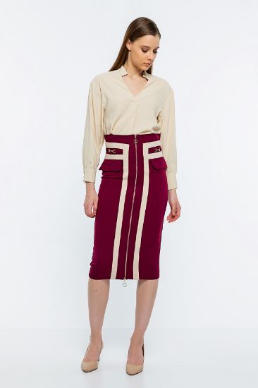Picture of Knee Length Zipper Detailed Classical Skirt
