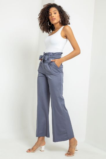 Picture of Erica Material Material waist Belted Flare Trotter Woman Trousers Anthracite Antracite