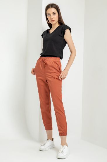 Picture of Erika Material Long Maxi Size Jogger trotter Elastic Woman Trousers Terra Cotta Tile