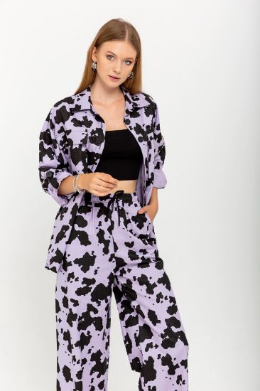 Picture of Gabardine Material Basen Six Size Oversize Loose Dana Pattern Woman Jacket Lilac