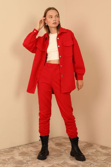 Picture of Kapitone Material Basen Six Size Woman Trousers Red