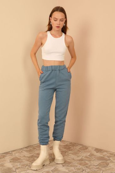 Picture of Kapitone Material Basen Six Size Woman Trousers Blue
