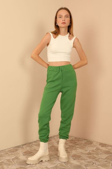 Picture of Kapitone Material Basen Six Size Woman Trousers Green