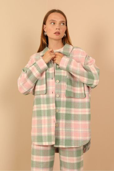 Picture of Cachet Woven Basen Six Size Oversize Loose Woman Shirt Pink