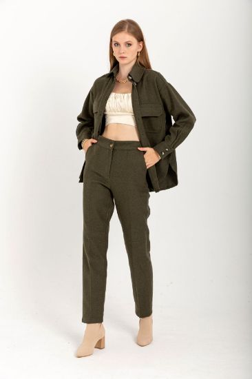 Picture of Cachet Material Long Maxi Sleeved Basen Six Size Woman Shirt Khaki
