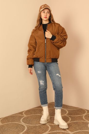 Picture of Memory Material Boyfriend handle Shirred Bomber Woman Jacket Brown