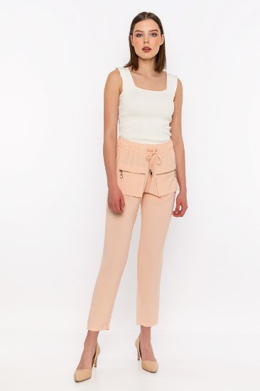 Picture of front Pocket Detailed High Waist Trousers