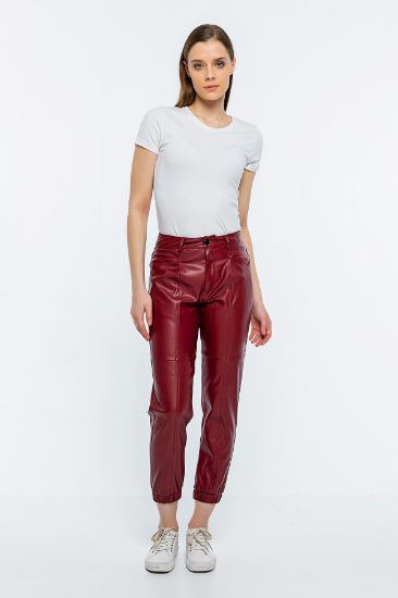 Picture of Trotter Detailed Leather Leather Leather Trousers