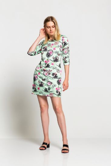 Picture of Watches Patterned Patterned three quarter Trojan Sleeve Dress