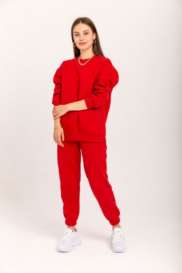 Picture of raising 3 Thread Material Long Maxi Sleeve Basen Six Size Woman Sweatshirt Red