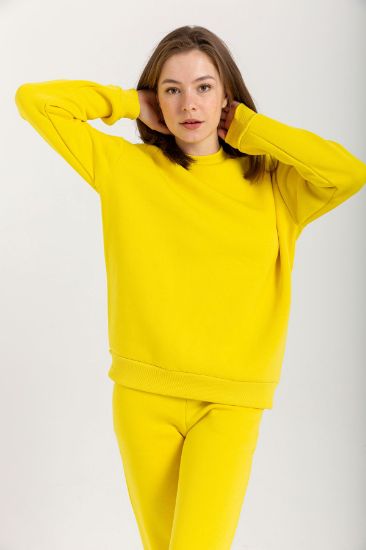 Picture of raising 3 Thread Material Long Maxi Sleeve Basen Six Size Woman Sweatshirt Yellow
