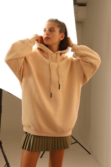 Picture of raising 3 Thread Material Long Maxi Sleeve Basen Size Woman Sweatshirt Beige