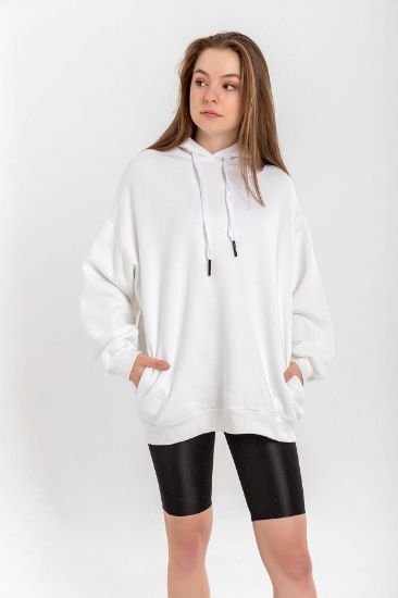 Picture of raising 3 Thread Material Long Maxi Sleeve Basen Size Woman Sweatshirt White