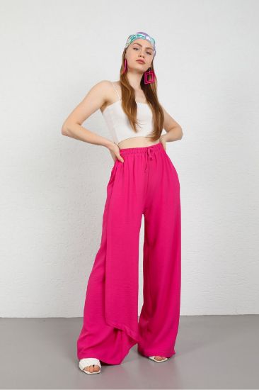 Picture of Seda Linen Material waist Elastic Woman Trousers Fuchsia