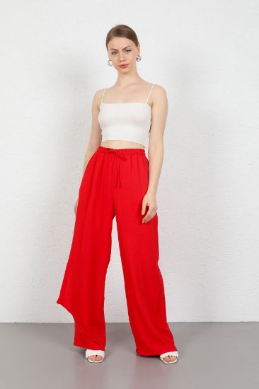 Picture of Seda Linen Material waist Elastic Woman Trousers Red