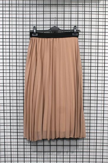 Picture of Chiffon Material Midi Size Comfortable Kalıp Piliseli Woman Skirt Mink