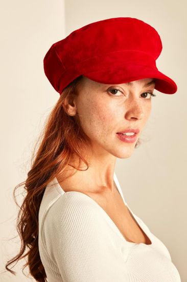 Picture of Suede Woman Kasket Red
