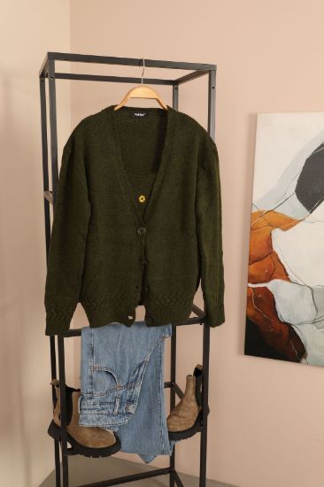 Picture of Knitwear Material Nakış Detailed&#x20; Woman Cardigan Khaki