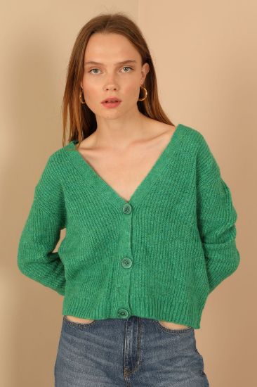 Picture of Knitwear Material Thessaloniki Knitting Woman Cardigan Green