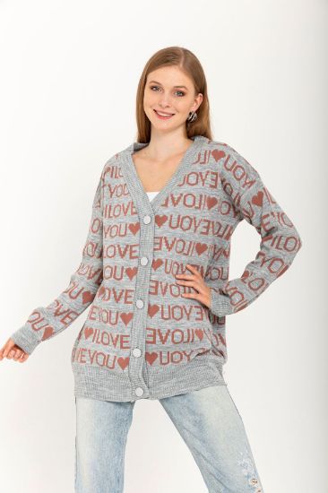 Picture of Knitwear Material Long Maxi Sleeve V Neck Basen Six Size Written Woman Knitwear Tan