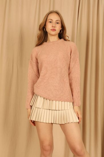 Picture of Knitwear Material Side slit Woman Pullover Salmon