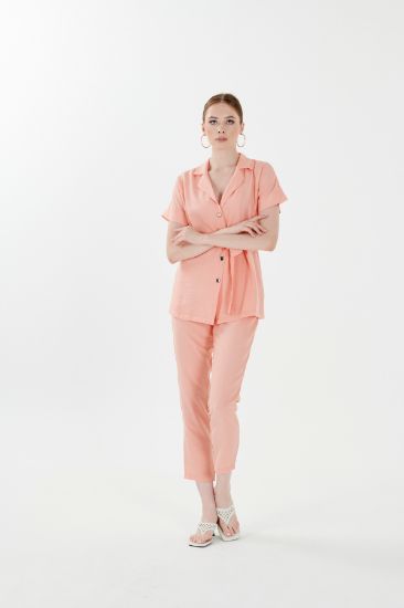 Picture of V Neck Blouse Trousers Aerobin Fabric Suit