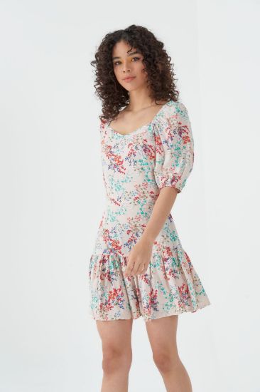 Picture of V Neck Short Sleeve Viscose Dress