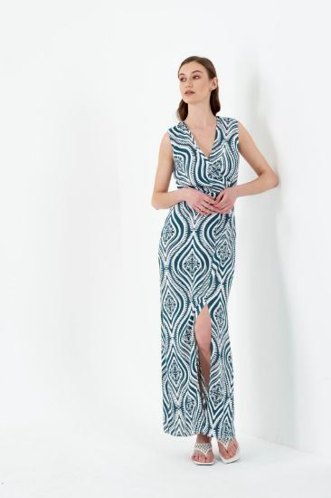 Picture of V Neck slit Long Maxi Dress