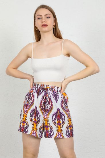Picture of Viscose Empirme Material Ethnic Pattern Woman Short Lilac