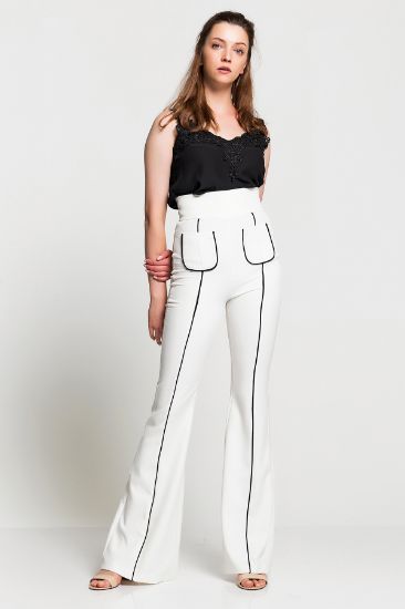 Picture of High Waist Pocket Detailed Flare Trotter Trousers