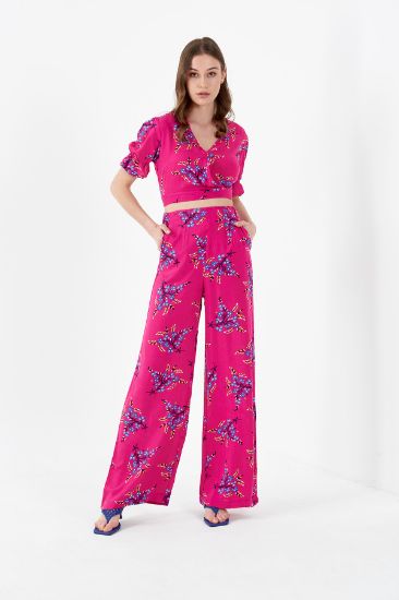 Picture of High Waist side Zipped Viscose Trousers